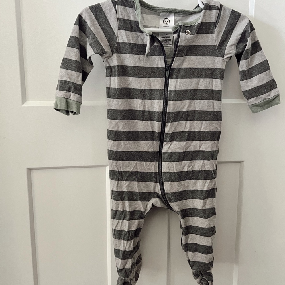 Gerber Gray Footie One Piece with Built-in Feet
